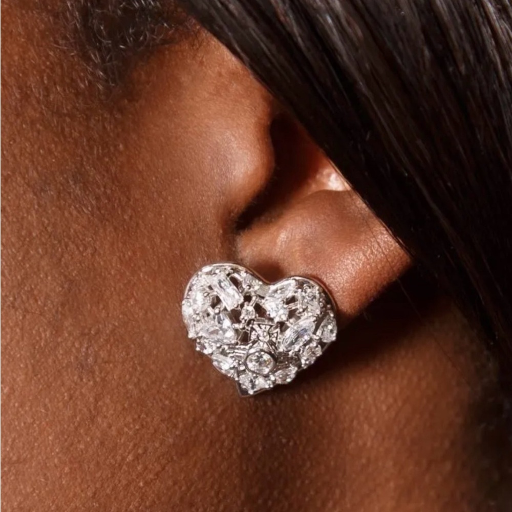 Authentic NWOT Vivienne Westwood Hypolita Orb Hearts Crystals Earrings